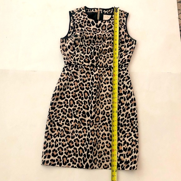 Kate Spade 4 Dress Black Tan Cream Animal Leopard print Pockets Excellent - Picture 4 of 9